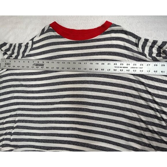 Ozan Kű Womens Gray White Striped Knit Poncho Oversized Top Large Lightweight - Picture 7 of 10